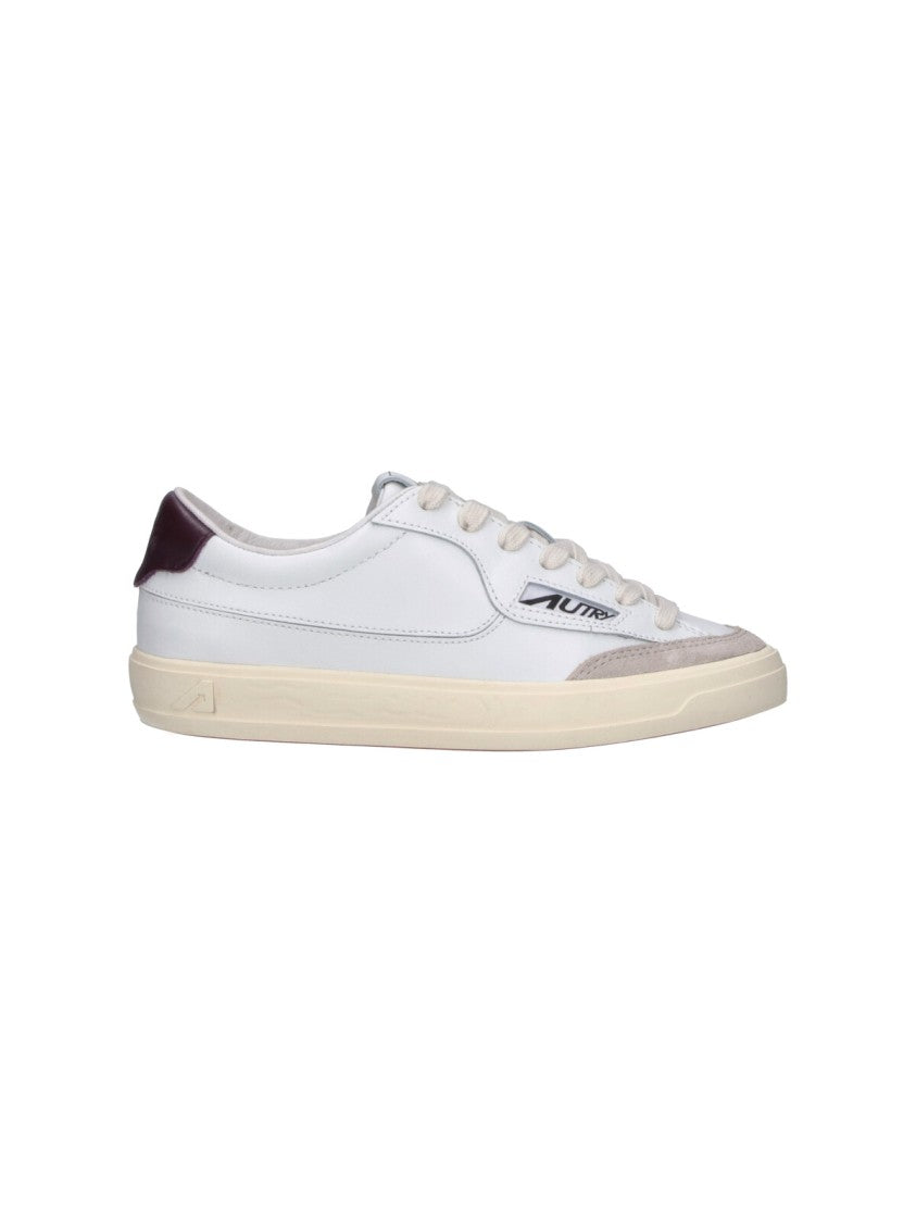 Autry White Windscape Low Leather Suede Accent Sneakers