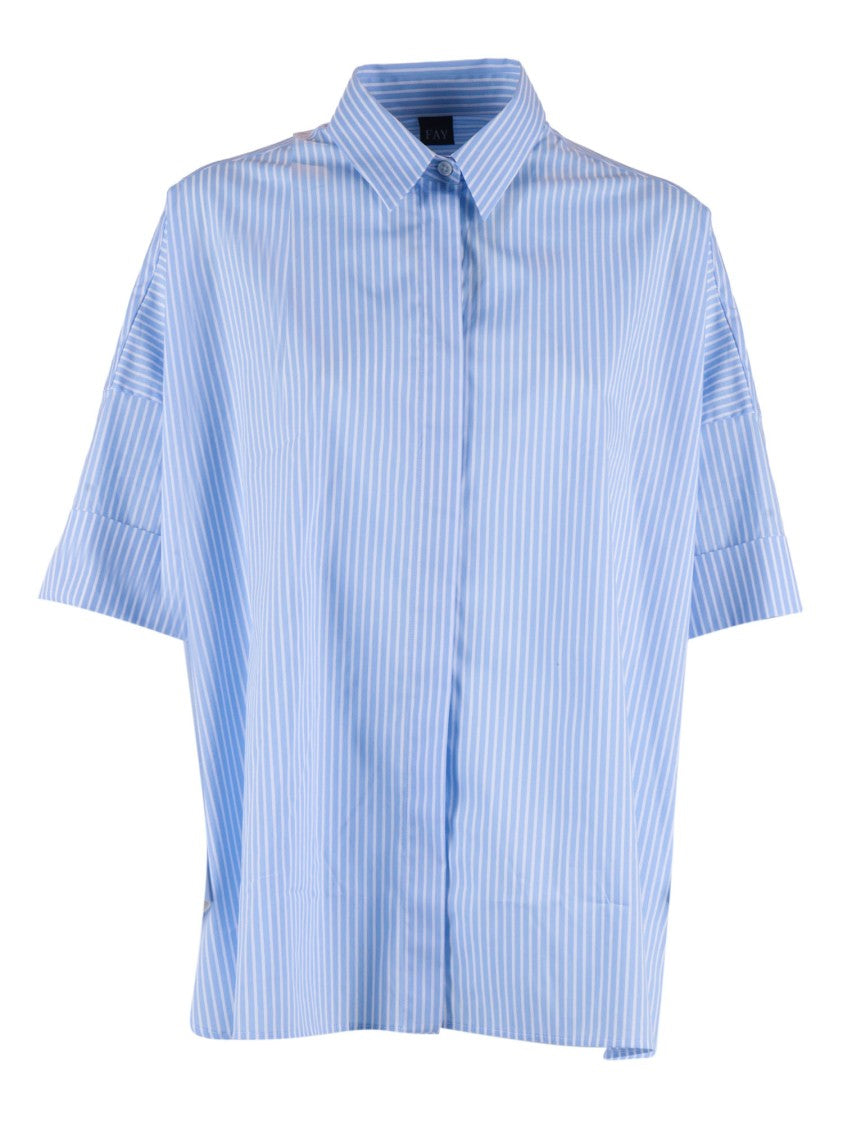 Fay Boxy Cropped Classic Collar Shirt