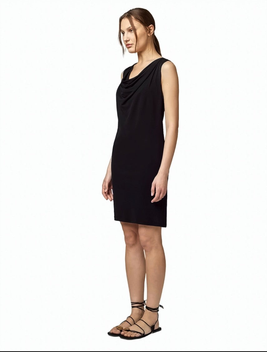 Alpha Studio Viscose Jersey Crêpe Cowl-Neck Sleeveless Mini Dress