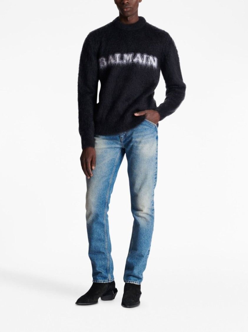 Balmain Brushed-Finish Mohair Blend Jumper