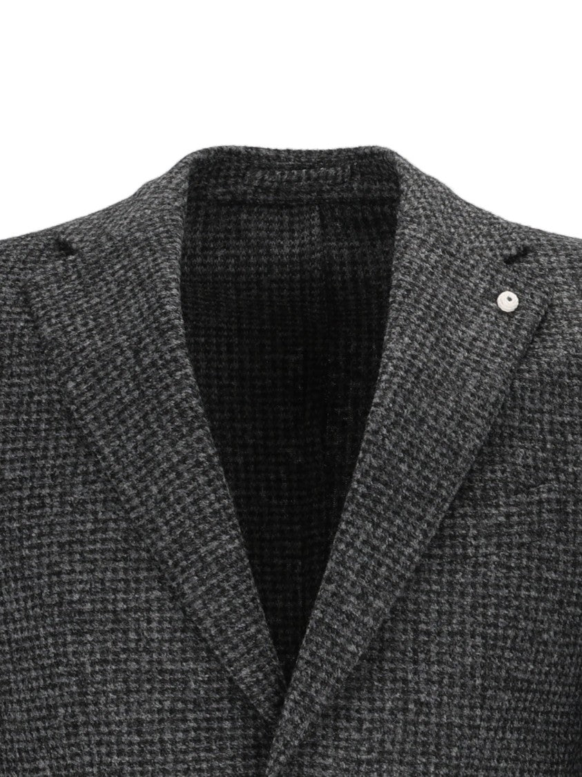 Brando-Lubiam Tailored Jacket With Subtle Checkered Pattern And Slim Fit