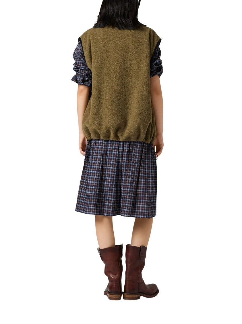 Miu Miu Textured Fleece Zipper Vest