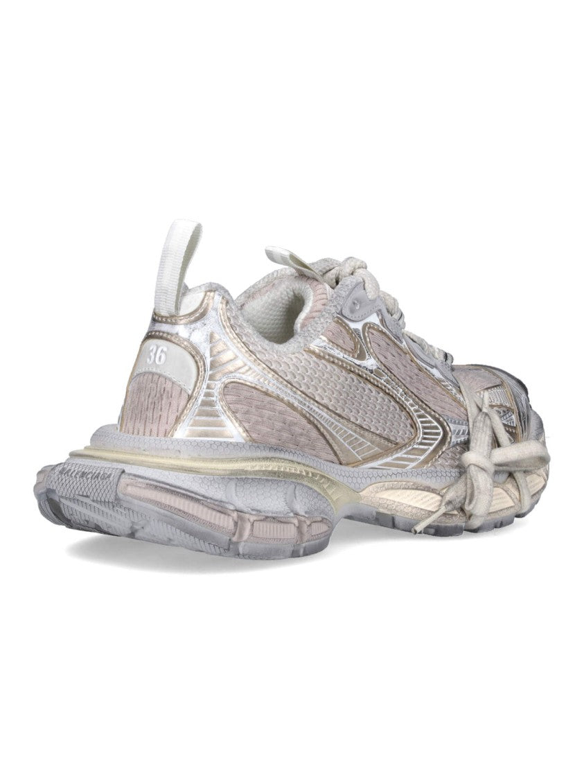 Balenciaga Oversized Platform Sneakers With Distressed Grey Mesh