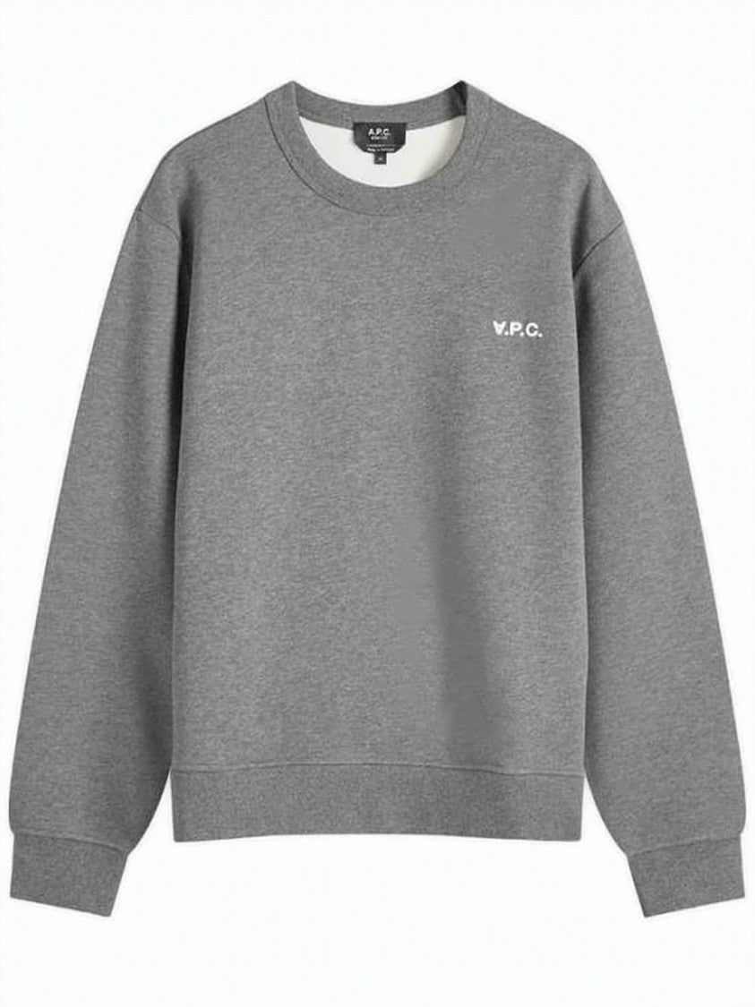 A.P.C. Minimalist Grey Long-Sleeve Sweatshirt With Subtle Logo Detail