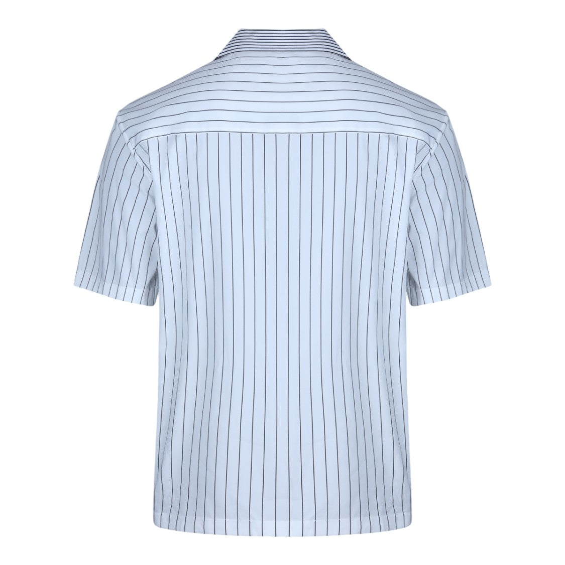 Jil Sander White And Grey Striped Short-Sleeved Shirt