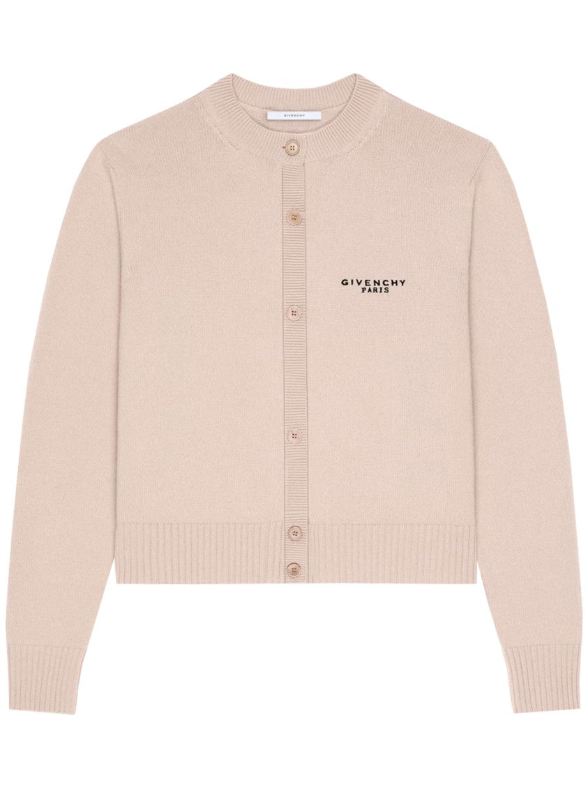Givenchy Short Crew Neck Cropped Wool Cardigan