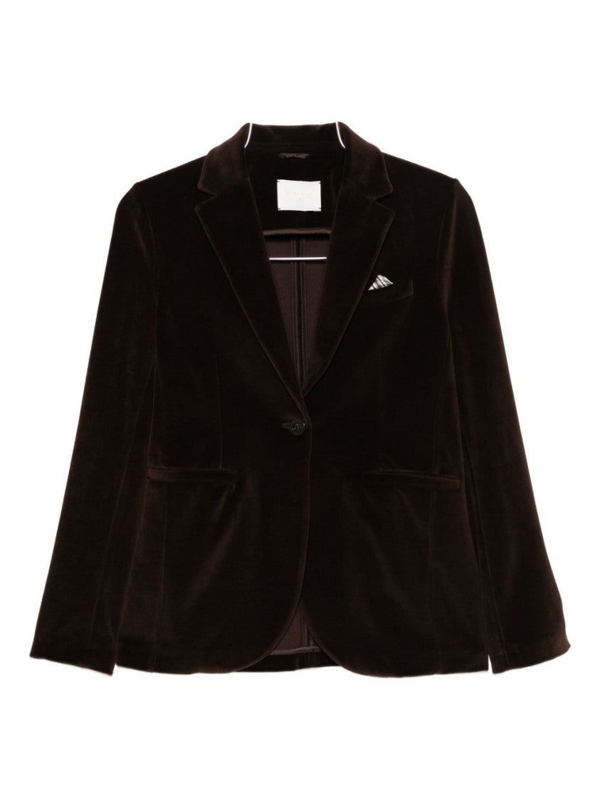 Circolo 1901 Tailored Brown Jacket With Classic Lapel