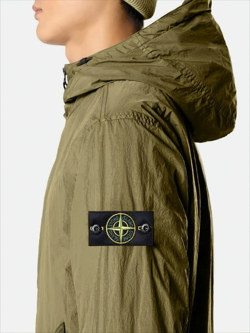 Stone Island Crinkled Nylon Wind-Resistant Hooded Jacket