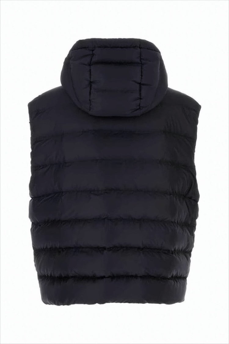 Prada Padded Black Vest With Horizontal Quilting