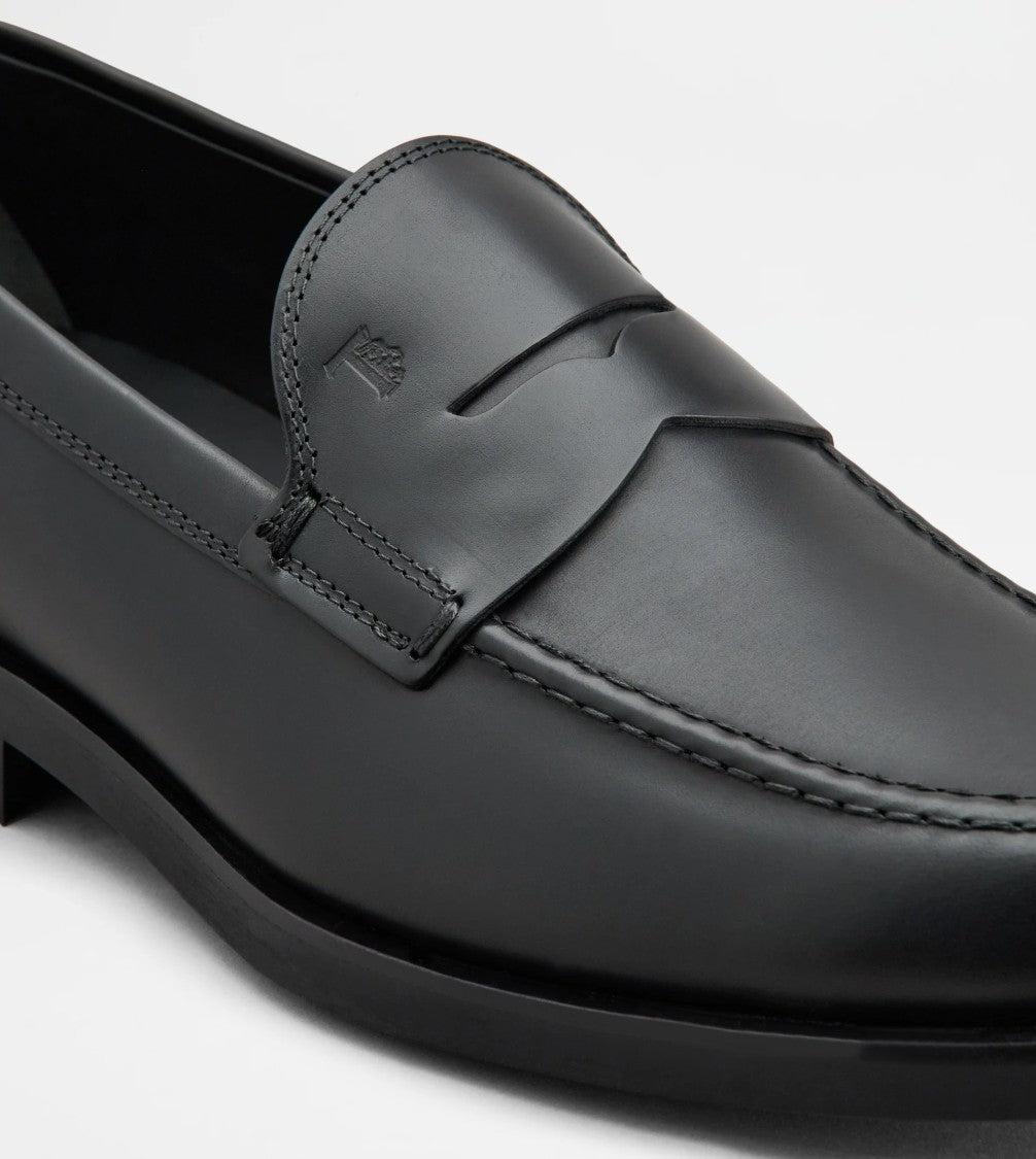 Tod's Black Mocassino Formale Gomma Zf Shoes