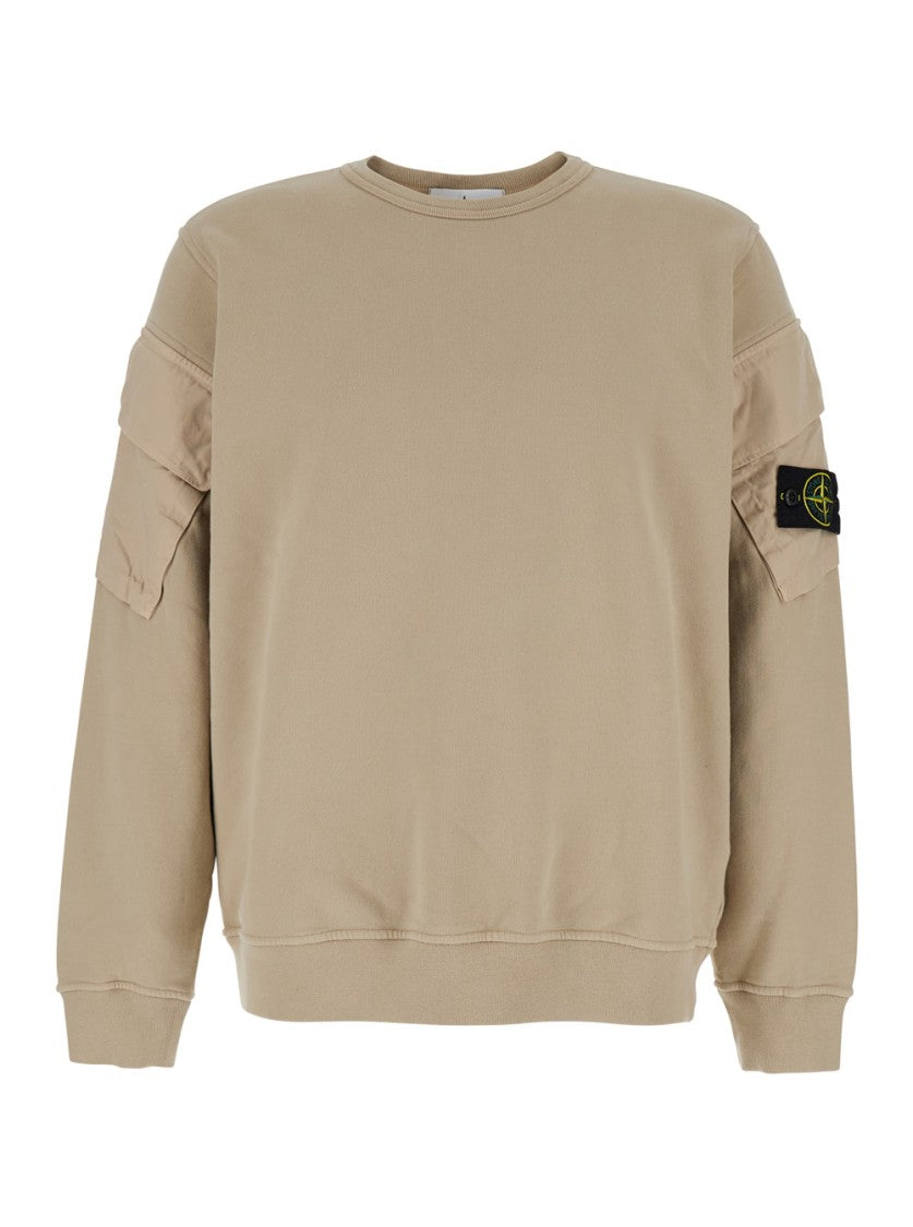 Stone Island Beige Crewneck Sweatshirt