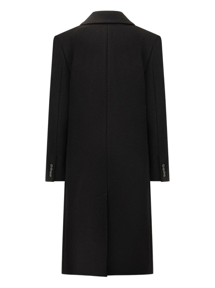 Givenchy Black Peak Lapel Single Breasted Coat