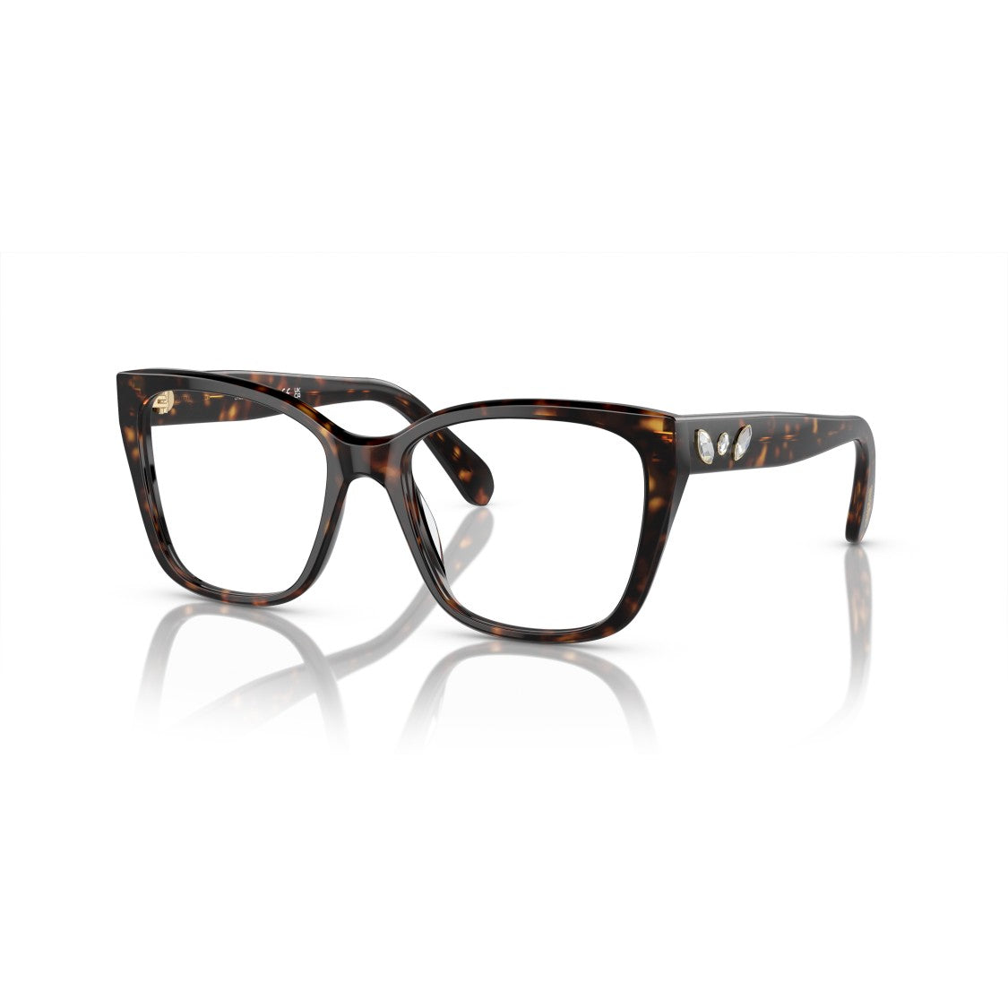 Swarovski 0Sk2008 Oversized Square Tortoiseshell Eyeglasses With Crystal Accents