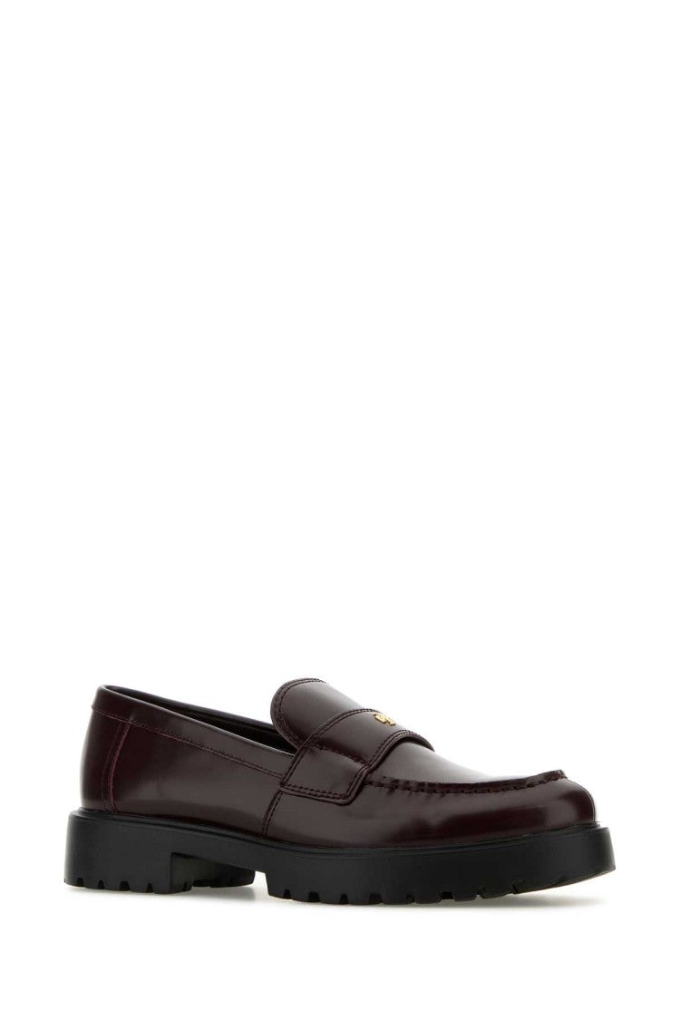 Tory Burch Burgundy Leather Loafers