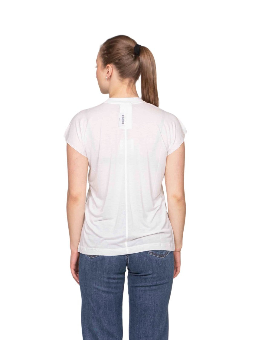 Moschino Airy Central Seam White T-Shirt