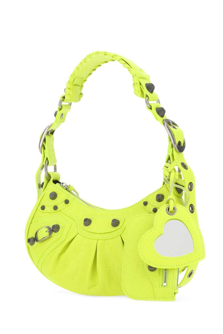 Balenciaga Fluo Yellow Nappa Leather Le Cagole Xs Shoulder Bag