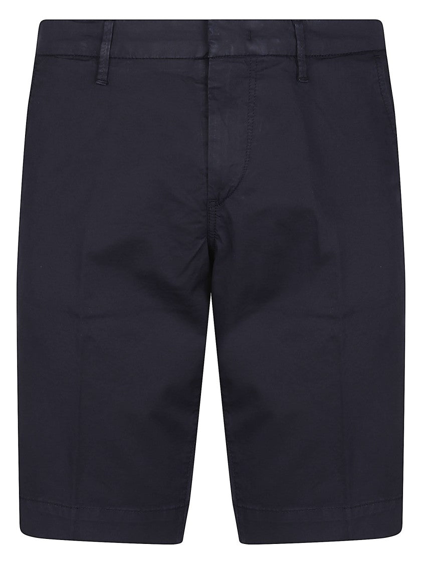 Fay Black Cotton Slim Chino Shorts