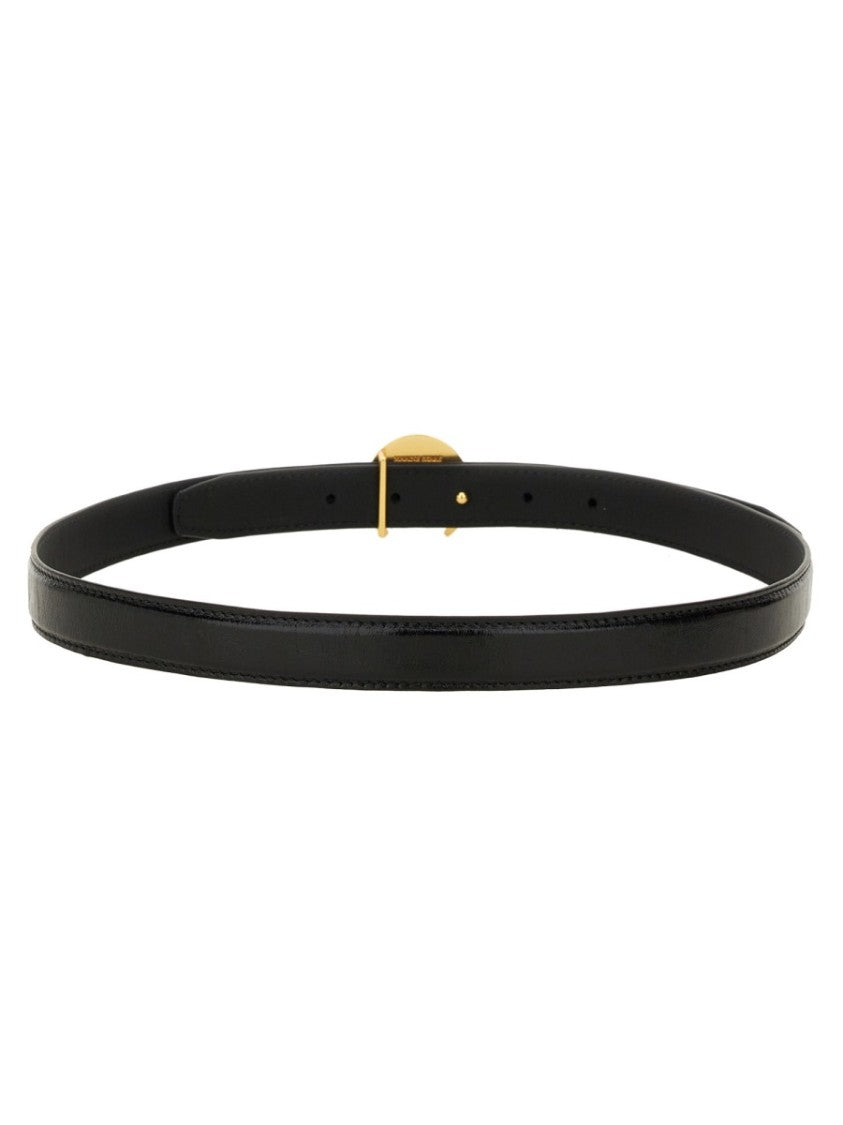 Marine Serre Moon Leather Crescent Buckle Belt