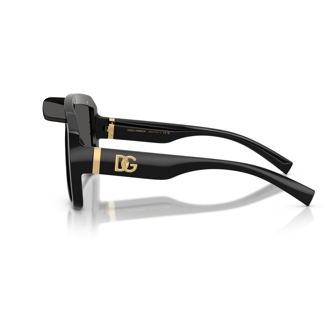 Dolce & Gabbana 0Dg6205 Oversized Rectangular Sunglasses With Gold Accents