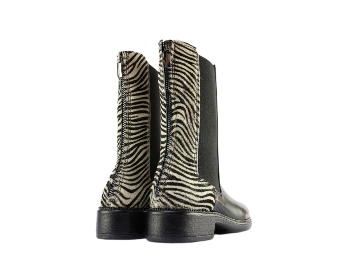 Ton Gout Ankle Boots With Zebra Print Detailing
