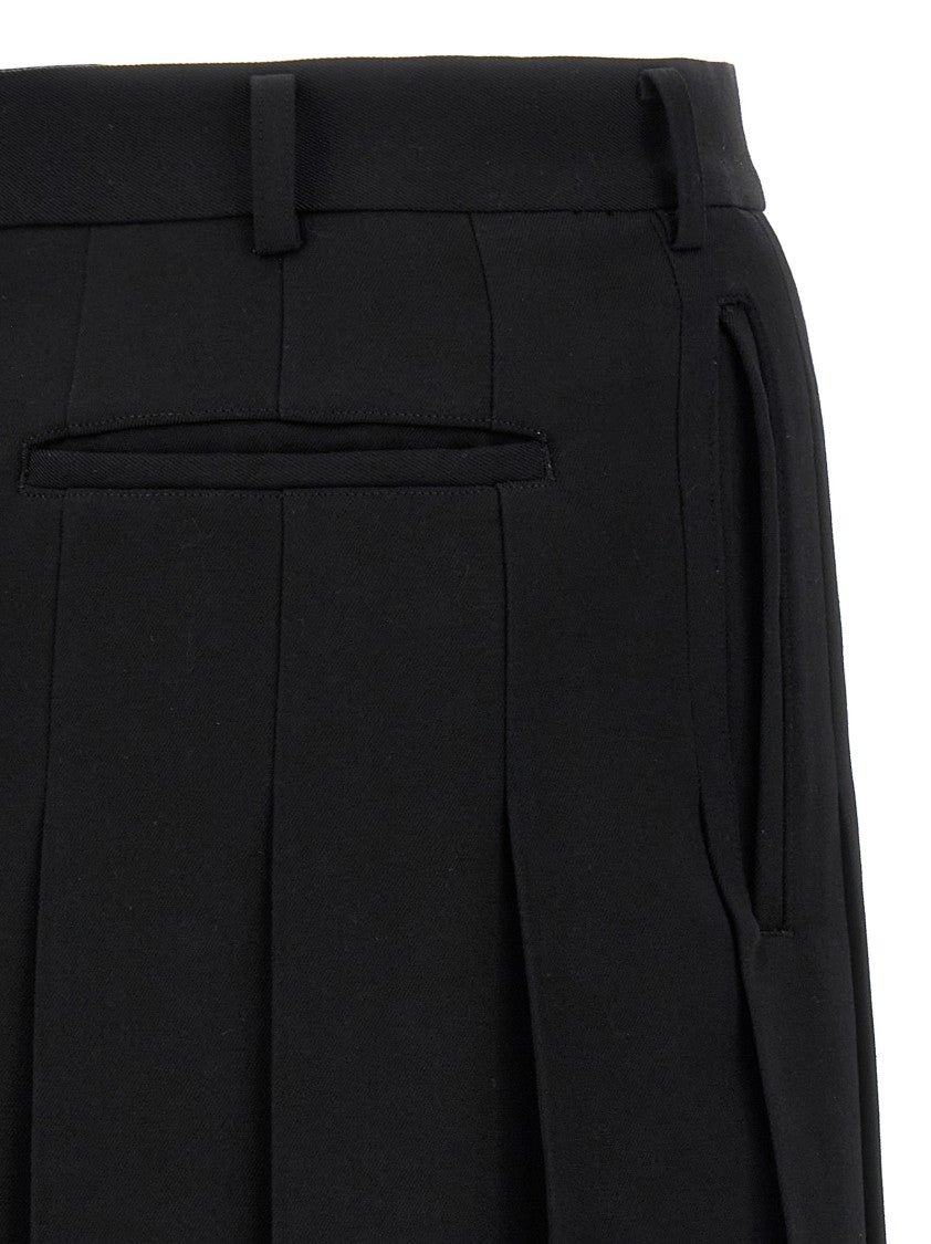 Comme Des Garçons Pleated Wide-Leg Bermuda Shorts