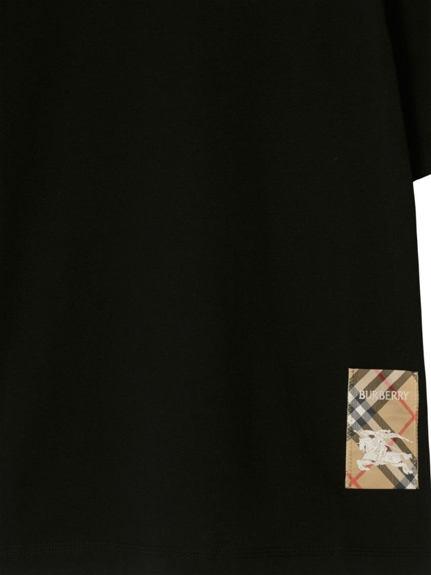 Burberry Black Crew Neck Cotton T-Shirt