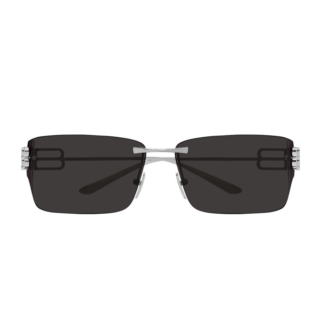 Balenciaga Silver Linea Everyday Rimless Metal Square Sunglasses