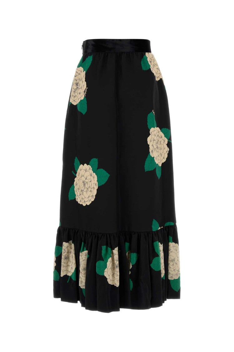 Valentino Garavani Printed Wool Blend Skirt