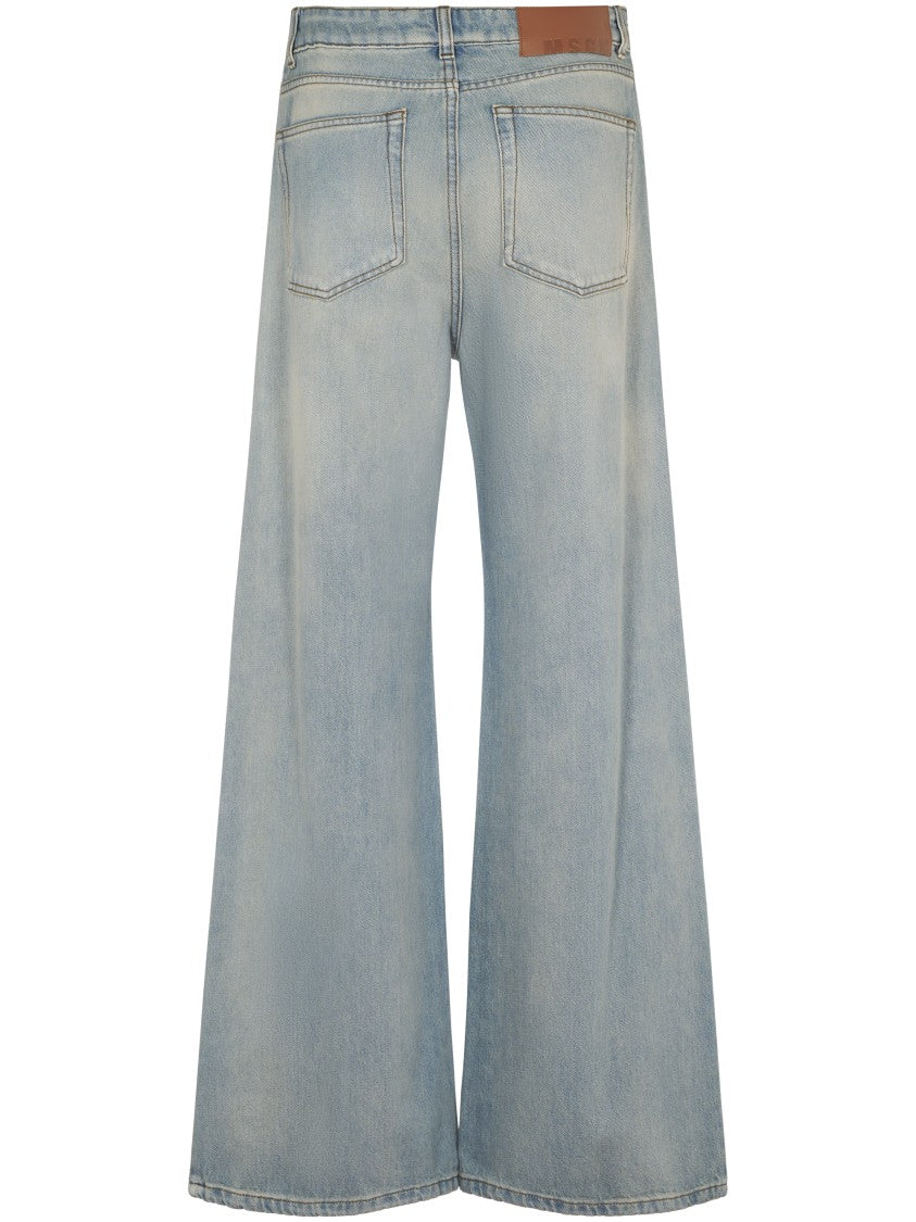 Msgm Wide-Leg High-Waisted Denim Jeans