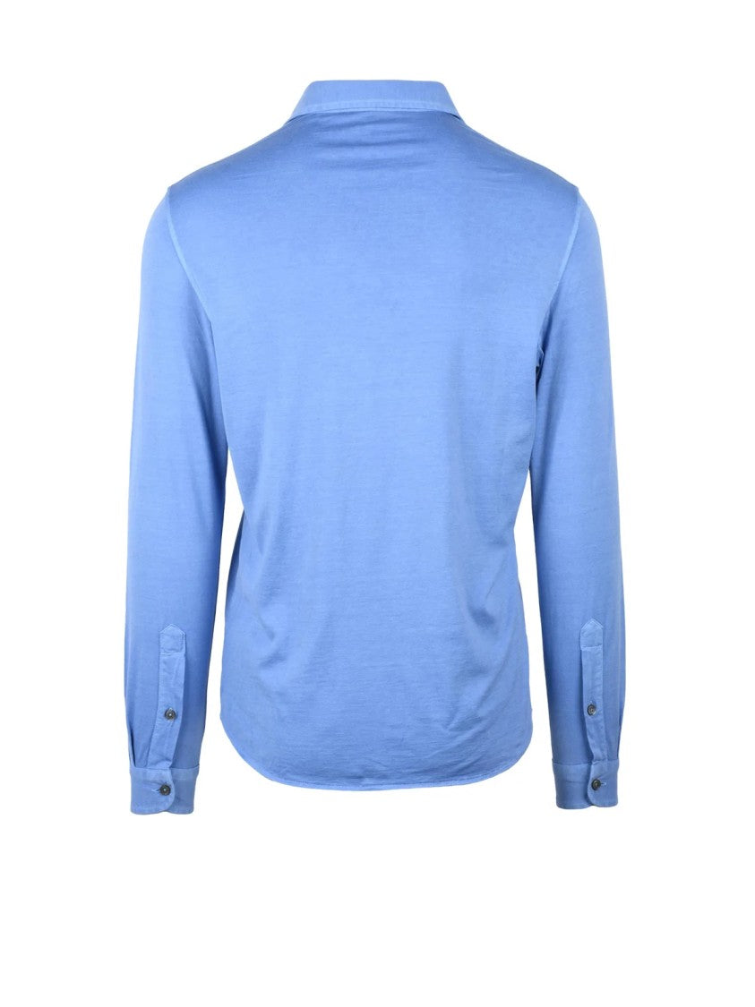 Filintrama Blue Long-Sleeve Buttoned Polo Shirt