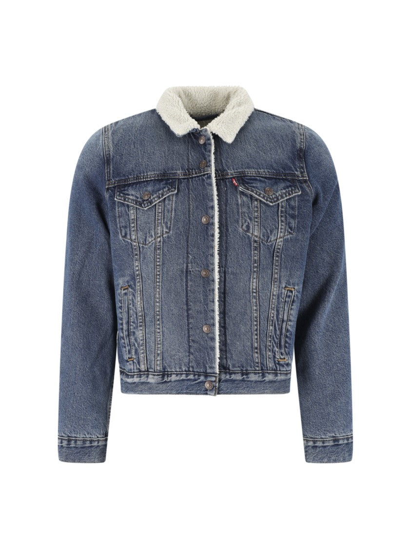Levi's Strauss Blue Denim Sherpa Trucker Type Iii Jacket