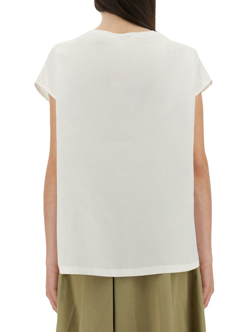 Aspesi Relaxed Oversized White Cotton Top
