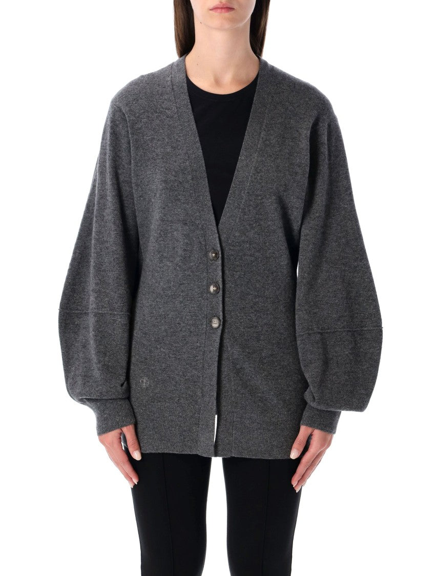The Garment Grey Melange Como Sleeve Wool Cardigan