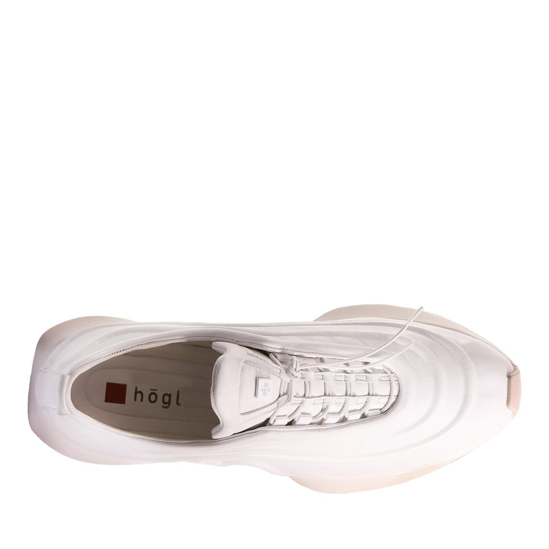 Högl White Fin Smooth Wave Details Thick Cushioning Sneakers