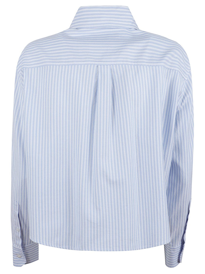 Max Mara Button-Up Shirt With Pointed Collar And Subtle Stripes