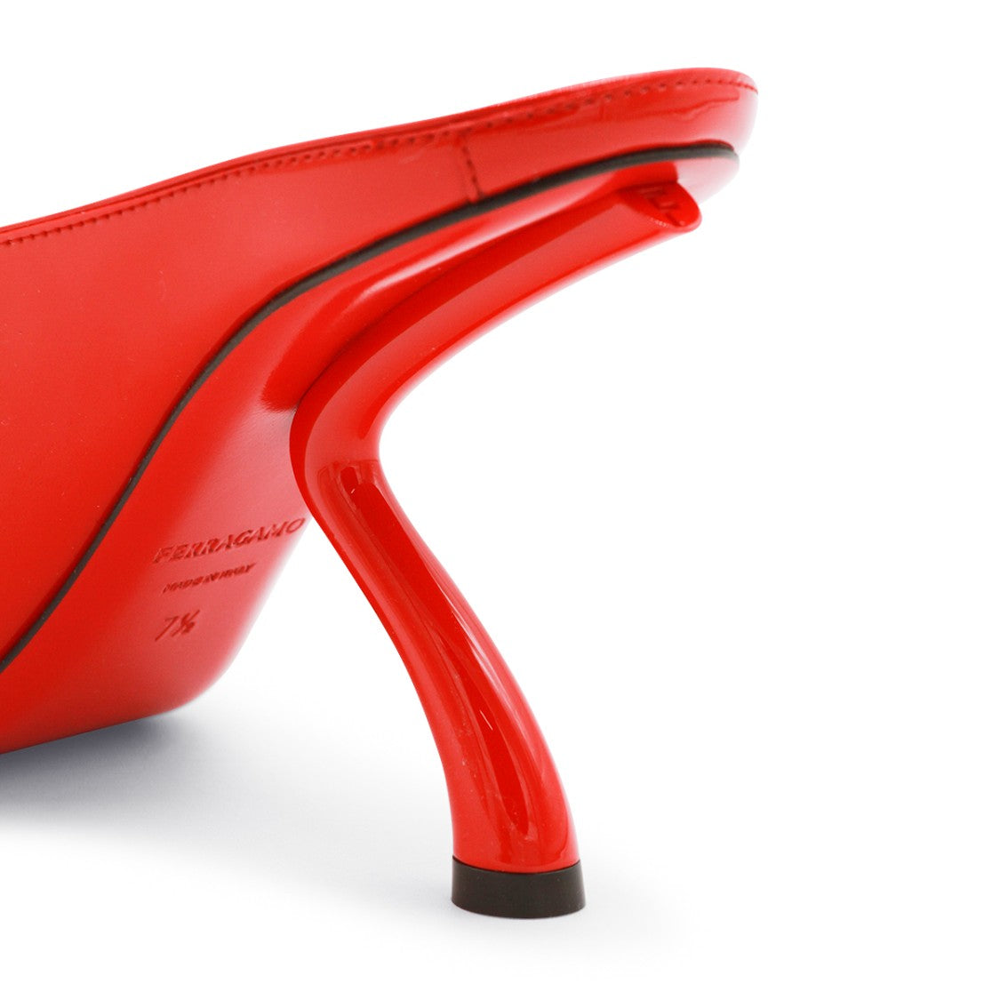 Ferragamo High-Heeled Mules With Sculptural Curved Heel