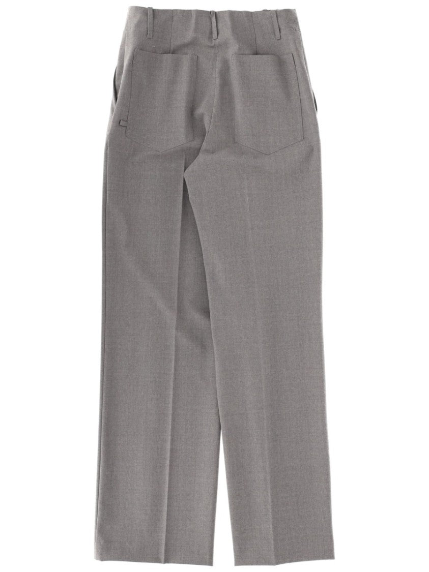 Circus Hotel Neutrals Straight-Leg Virgin Wool Tailored Pants