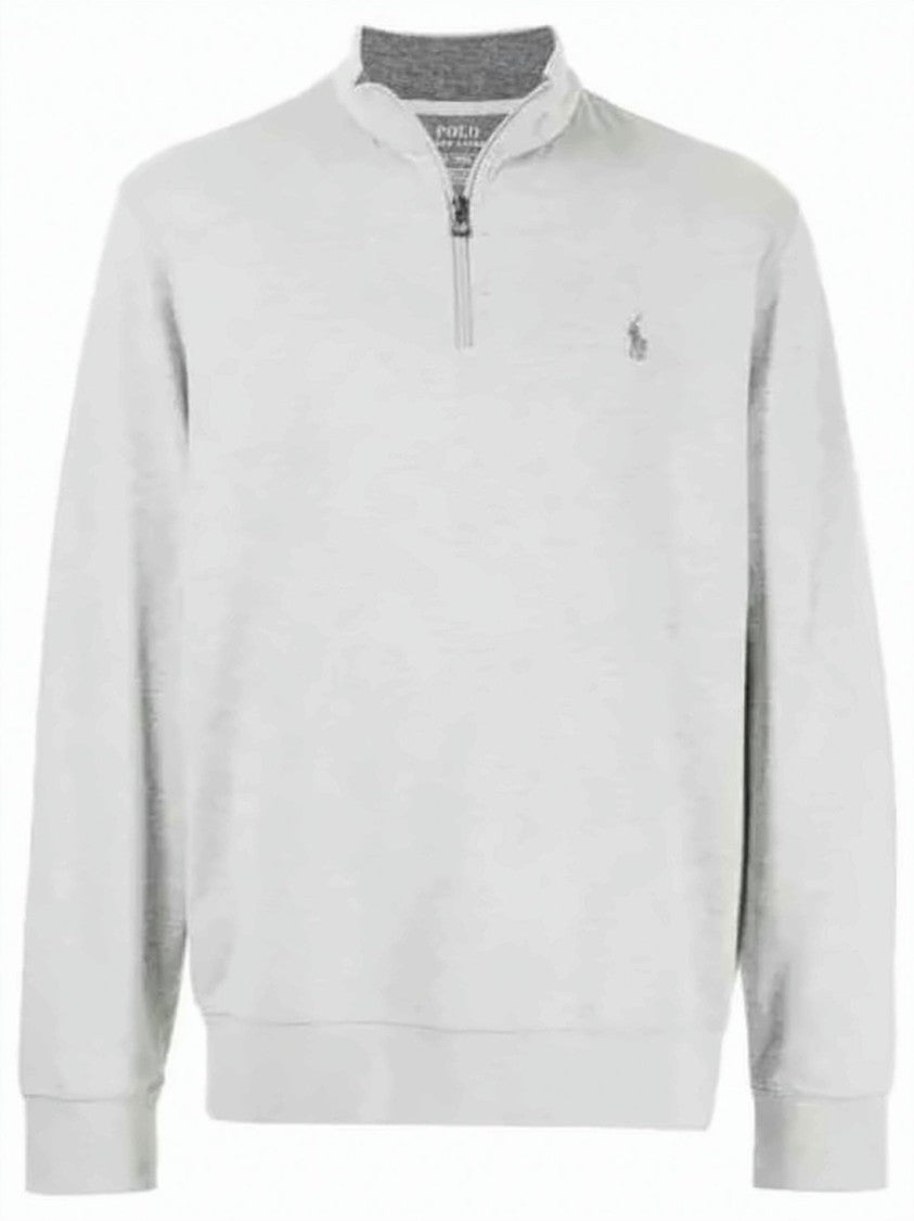 Polo Ralph Lauren Quarter-Zip Pullover With Ribbed Details And Embroidered Logo