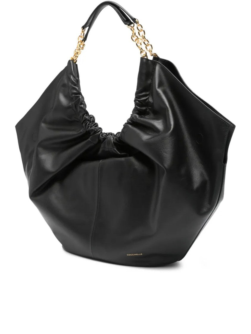 Coccinelle Black Smash Large Leather Shoulder Bag