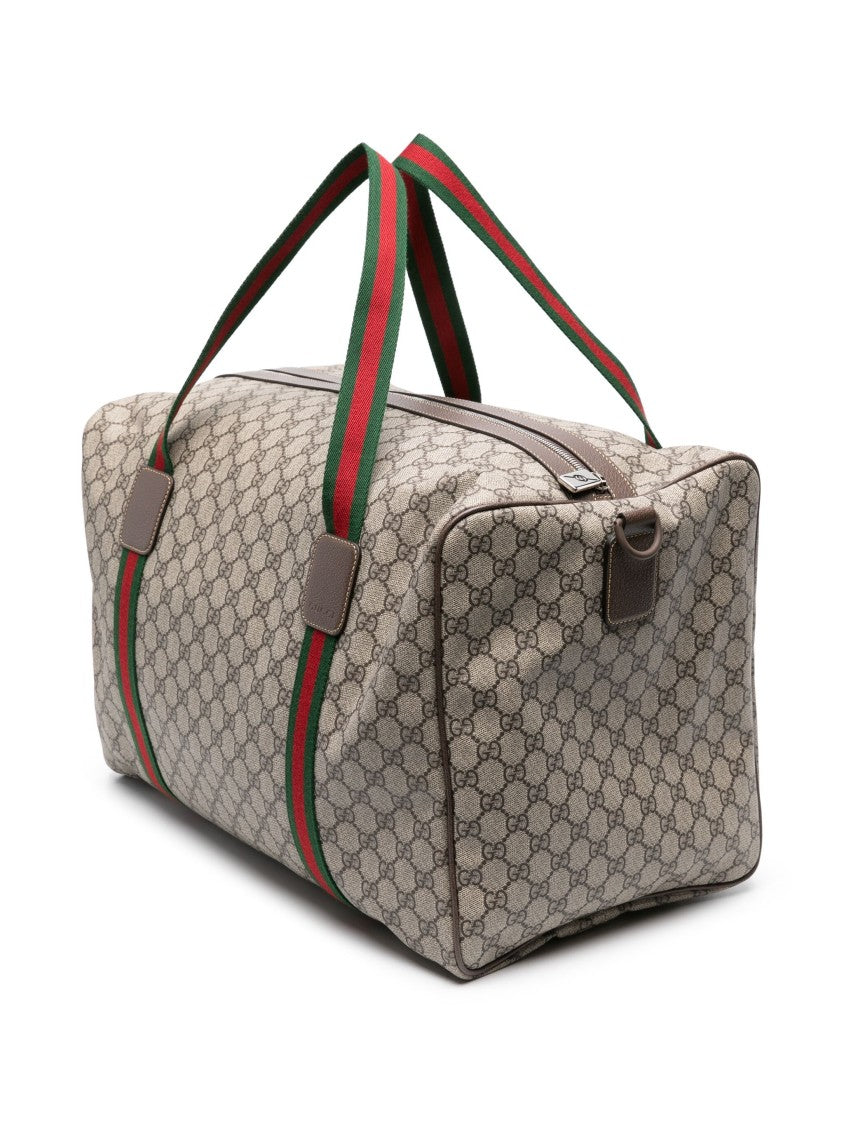 Gucci Beige Gg Canvas Pattern Duffle Bag