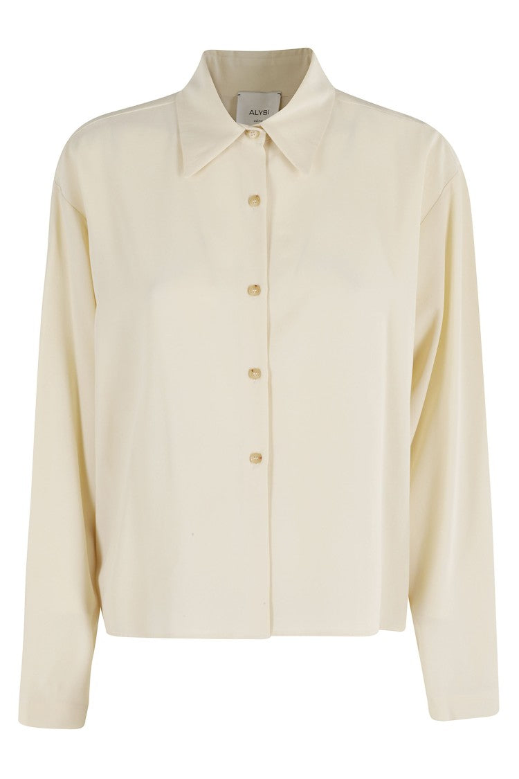 Alysi Butter Silk Shirt With Classic Collar