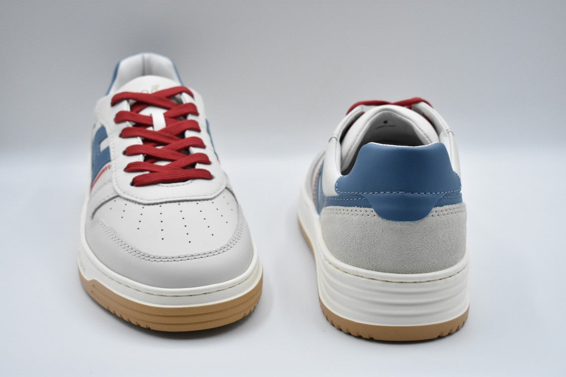 Hogan White And Blue Sneakers With Sporty Accents