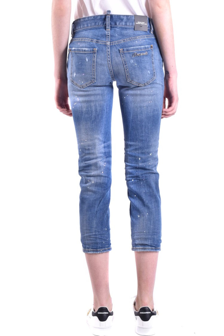 Dsquared2 Distressed Denim Cropped Jeans