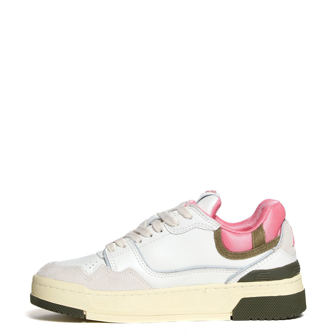 Autry Low-Top Sneakers With White Leather And Geranium Accents