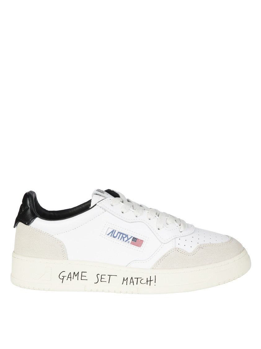 Autry White Medalist Low Leather Suede Sneakers