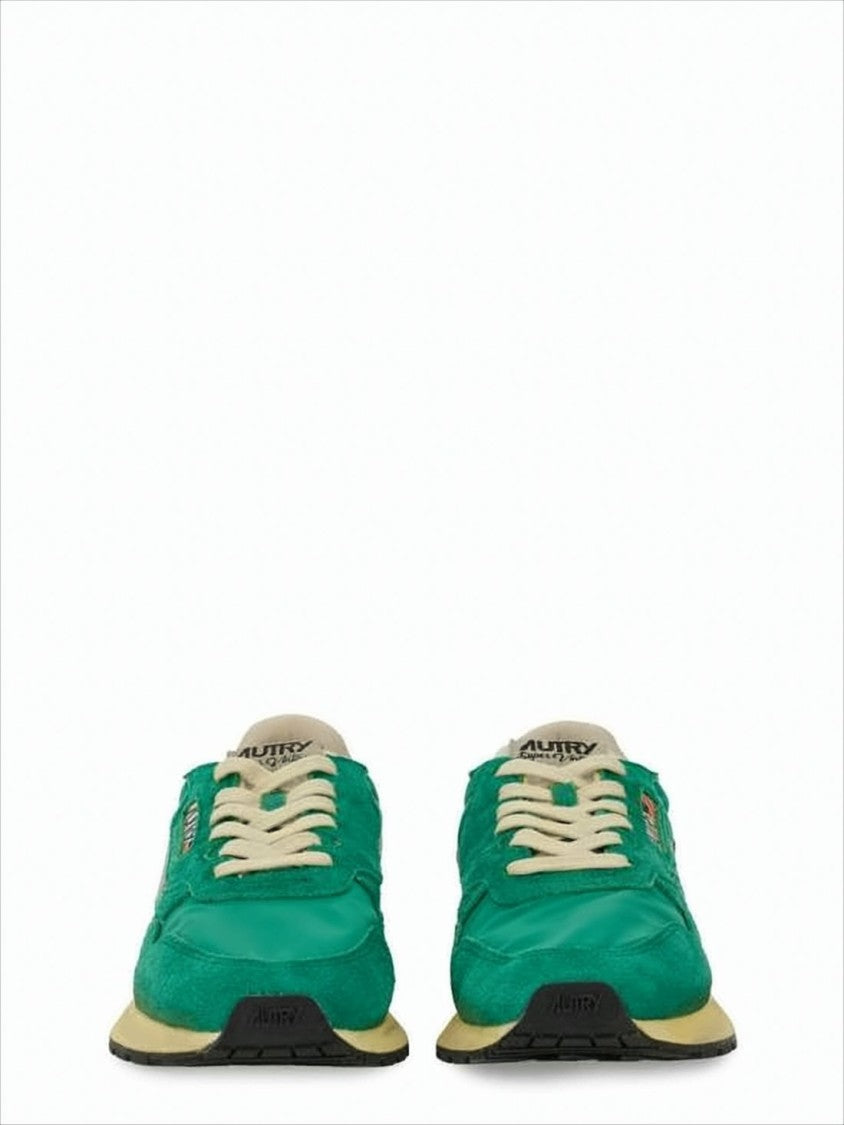 Autry Green Leather And Nylon Sneakers