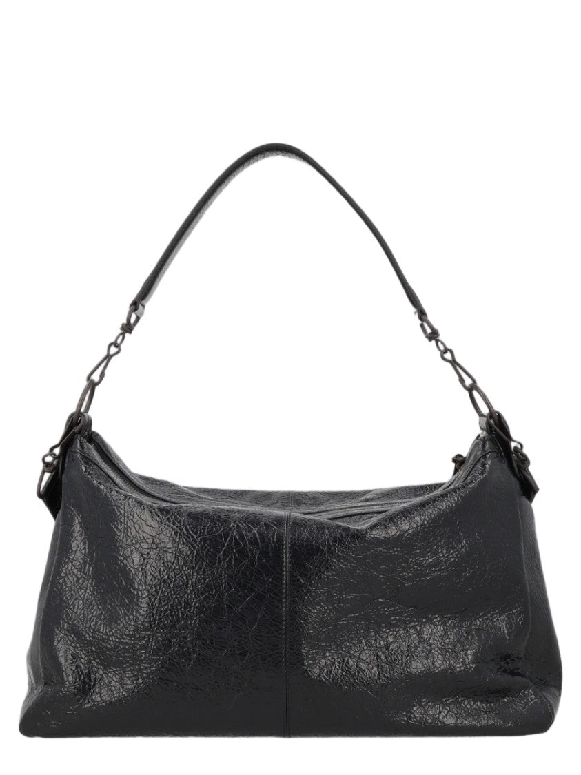 Balenciaga Black Textured Leather Shoulder Bag