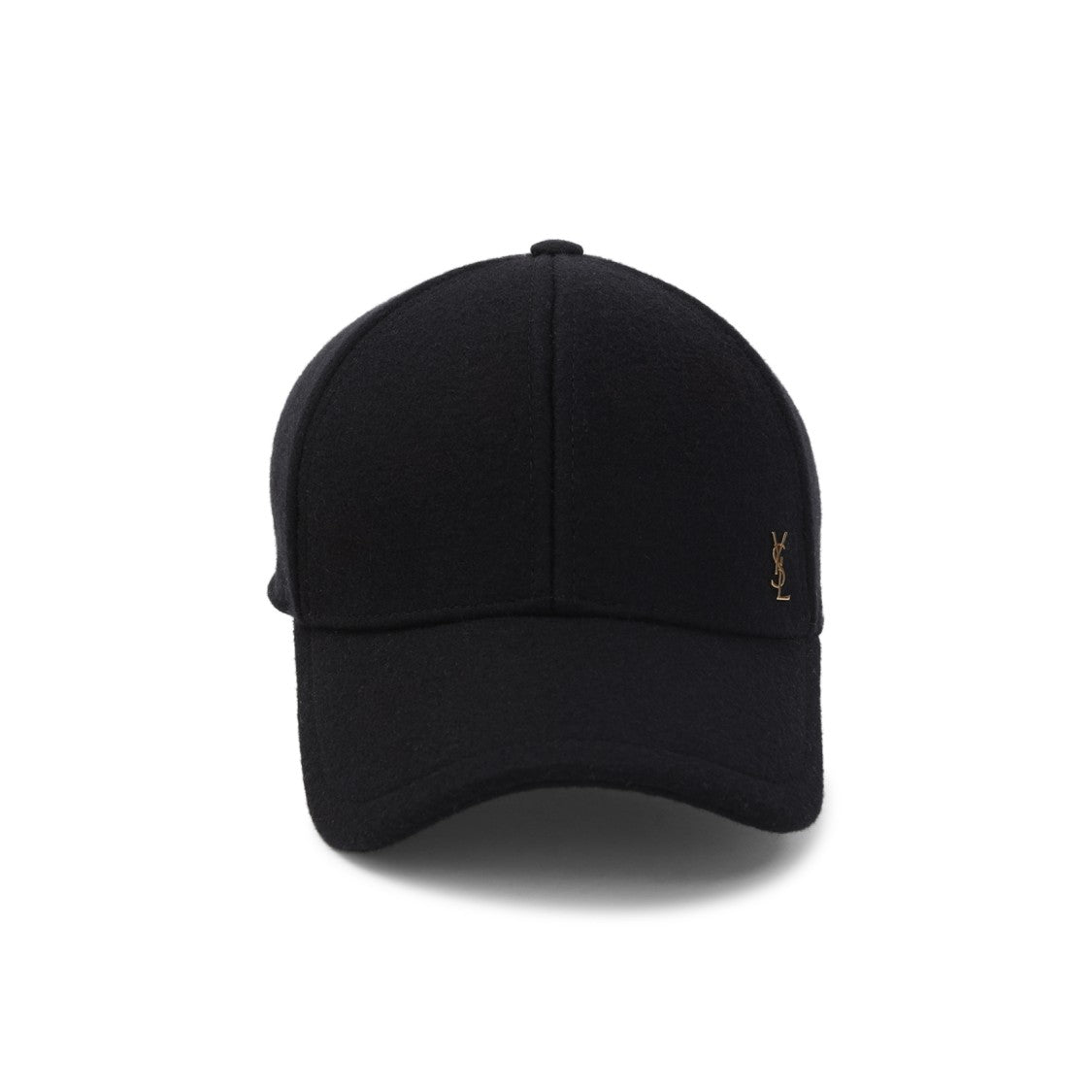 Saint Laurent Baseball Cap In Soft Wool With Metallic Logo