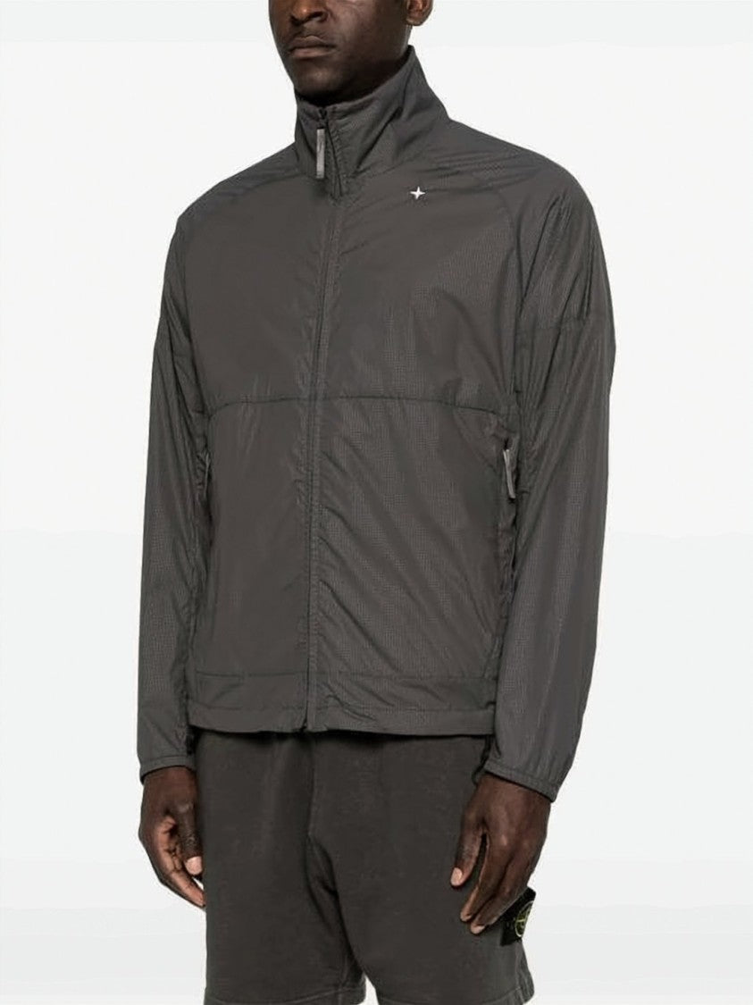 Stone Island High-Collar Casual Jacket With Zippered Pockets