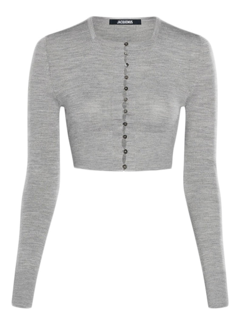 Jacquemus Cropped Knit Cardigan With Button-Down Front